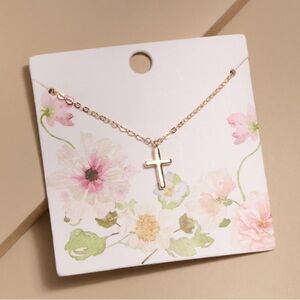 Francesca's Collections Dainty Gold Cross Necklace